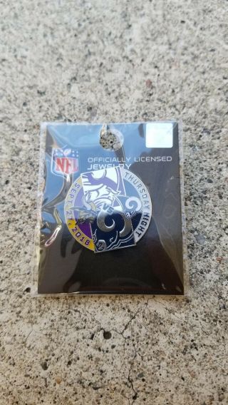 2018 Minnesota Vikings Los Angeles Rams Game Day Pin La Coliseum 9/27/18 Sga