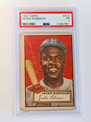 1952 Topps Jackie Robinson 312 Psa 1 Brooklyn Dodgers Hof Iconic Card