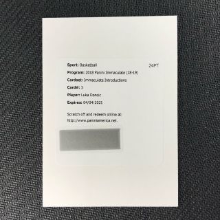 2018 - 19 Immaculate Luka Doncic Introductions Acetate Auto /99