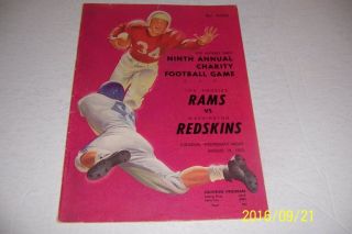 1953 Los Angeles Rams Vs Washington Redskins Program Justice Elroy Hirsch Fears