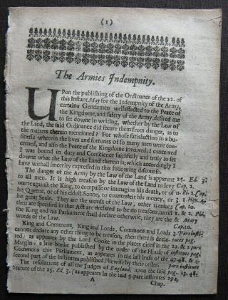 ENGLISH CIVIL WAR PAMPHLET 1647 ARMIES INDEMPNITY Judge Jenkins MODEL ARMY 2
