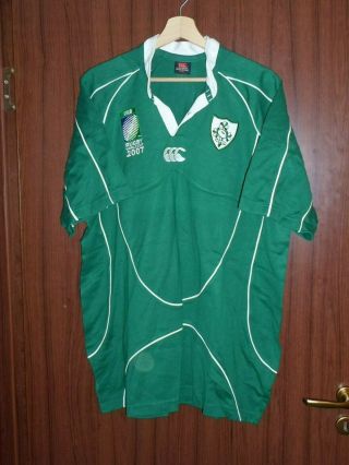 2007 World Cup Ireland Rugby Team Jersey Shirt Canterbury Size L Tricot Camiseta