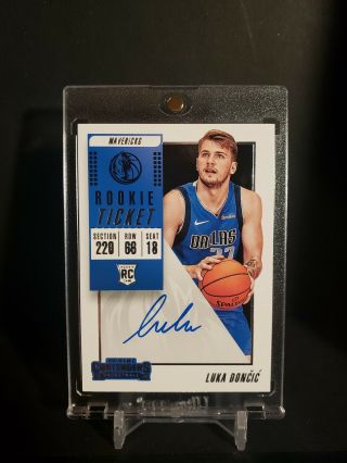 2018 - 19 Contenders Rookie Ticket Luka Doncic Mavericks Rc Rookie Auto Roy