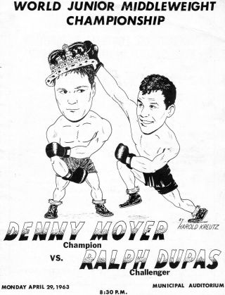 Program From Moyer/dupas World Championship Fight From April 29,  1963.