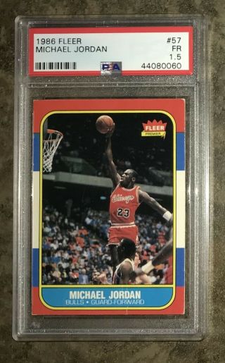 1986 Fleer Michael Jordan Rookie Card 57 Psa 1.  5 - Fair Great Card