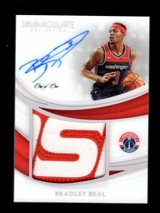 2018 - 19 Immaculate Bradley Beal Acetate Patch Auto 1/1 Washington Wizards