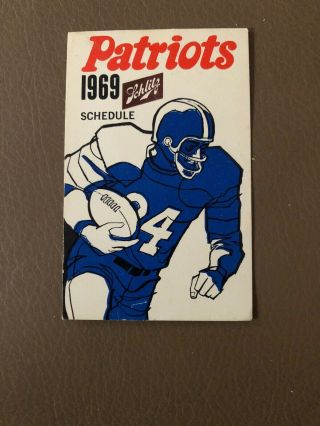 1969 Boston Patriots Afl American Football League Schedule Schlitz Beer