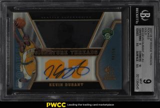 2007 Sp Rookie Threads Gold Kevin Durant Rookie Auto Patch /50 49 Bgs 9 (pwcc)