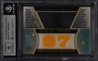 2007 SP Rookie Threads Gold Kevin Durant ROOKIE AUTO PATCH /50 49 BGS 9 (PWCC) 2