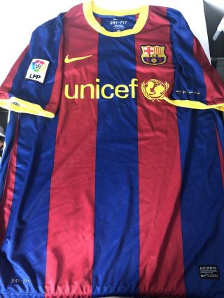 Nike Dri - Fit Sz.  Large Fc Barcelona Soccer Futbol Jersey Unicef