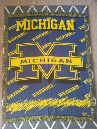 University Of Michigan Wolverines Northwest Company Blanket Throw Maize Blue