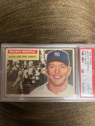1956 Topps 135 Mickey Mantle Yankees Hof Psa 4 Vg/ex - Nicely Centered