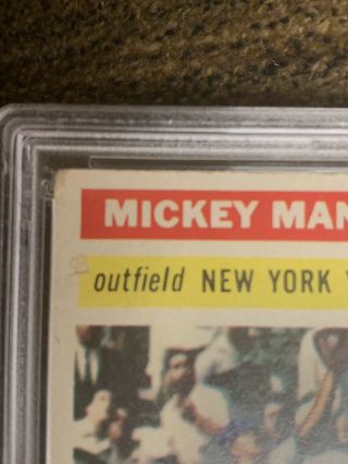 1956 Topps 135 Mickey Mantle Yankees HOF PSA 4 Vg/ex - nicely Centered 3