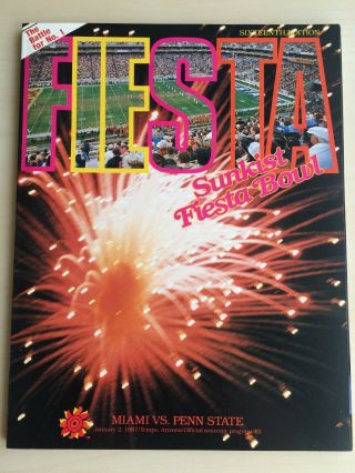 1987 Fiesta Bowl Program 1 Miami Vs 2 Penn State For The National Championship