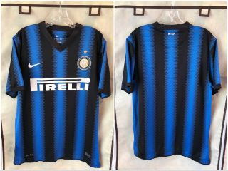 Inter Milan 2010/11 Home Soccer Jersey Medium Nike Serie A