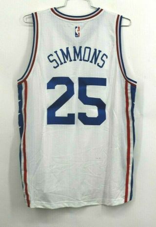 Adidas Mens Large Ben Simmons Philadelphia 76ers White Blue NBA Player Jersey 2