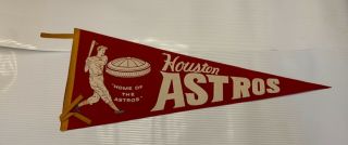 1960s Houston Astros Astrodome Felt Pennant Red Version Graphics