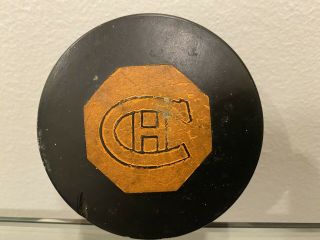 Montreal Canadiens Art Ross Six Octagon Official Game Puck 1960s