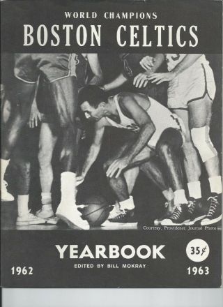 1962 - 63 Boston Celtics Yearbook Vg - Ex No Stains - No Wrinkles