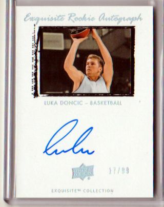 2019 Ud Goodwin Champions Luka Doncic Exquisite Rookie Autograph /99 On - Card