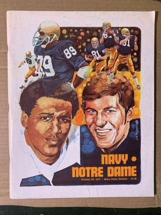 1977 Notre Dame Fighting Irish Vs Navy Midshipmen Football Program Good