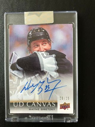 2018 - 19 Ud Clear Cut Wayne Gretzky Auto 20/25 La Kings Signed Canvass Upper Deck