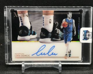 Luka Doncic Auto 2018 - 19 Roy Panini Noir Sneaker Spotlight Basketball Card /99