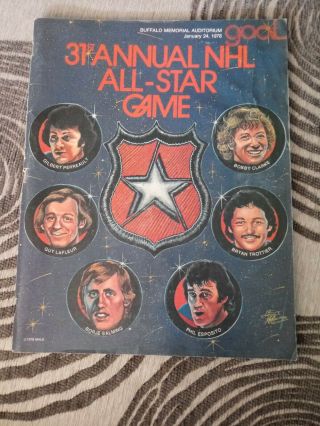 1978 Nhl Hockey All - Star Game Program 31st Annual Buffalo Ny Memorial Auditorium