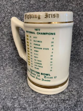Notre Dame Fighting Irish 1977 National Champions Stein / Mug 3