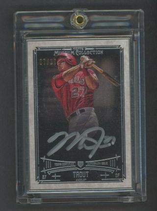 2015 Topps Museum Framed Mike Trout Angels Silver Ink Auto 7/10