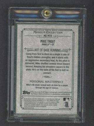 2015 Topps Museum Framed Mike Trout Angels Silver INK AUTO 7/10 2