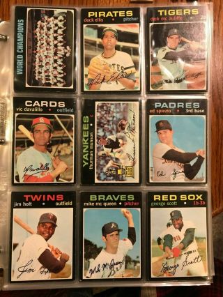 1971 Topps Baseball Card Complete Set 752/752 Vg - Ex In Notebook Sleeves