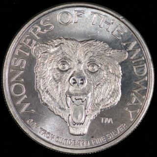 Chicago Bears Bowl Xx 1986.  999 One Troy Ounce Fine Silver Coin - B1373