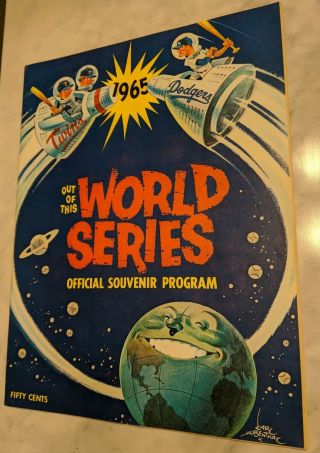 1965 Minnesota Twins @ Los Angeles Dodgers World Series Program Sandy Koufax