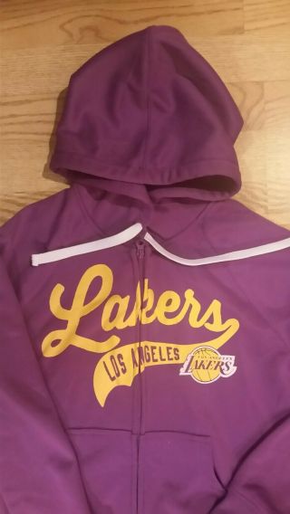 Los Angeles Lakers Womens Hoodie Small Front Zip Purple G - Iii Carl Banks 4her