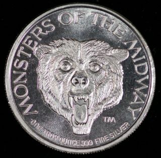 Chicago Bears Bowl Xx 1986.  999 One Troy Ounce Fine Silver Coin - B1357