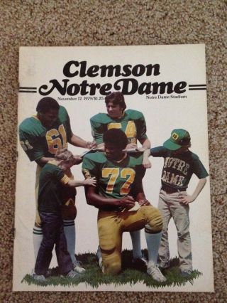 University Of Notre Dame Vs Clemson Football Program November 17,  1979
