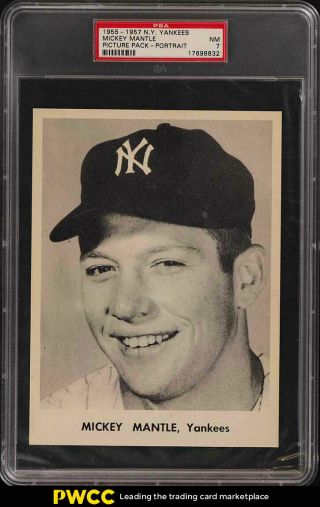 1955 Ny Yankees Picture Pack Mickey Mantle Portrait Psa 7 Nrmt (pwcc)