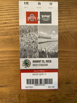 2019 Justin Fields Debut 1st Game Ohio State V Fau Ticket Ryan Day Debut Hc Tix