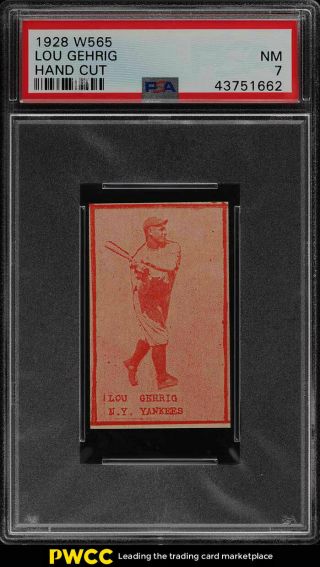 1928 W565 Strip Card Lou Gehrig Psa 7 Nrmt (pwcc)