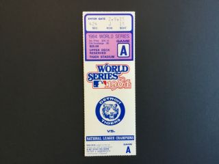 1984 World Series Game 3 Ticket Stub (detroit Tigers Vs San Diego Padres) Ex