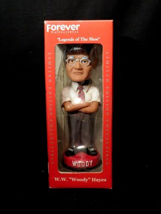 Ohio State Buckeyes Woody Hayes Legends Of The Shoe Bobble Head Forever Mib Osu