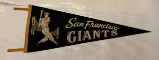 1950s San Francisco Giants Felt Pennant 29” Player Pictured On Left