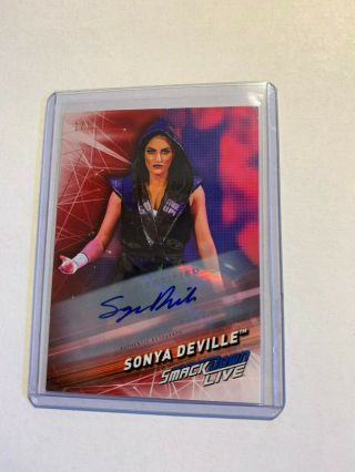 Sonya Deville 2019 Topps Wwe Smackdown Live Autograph 1/1 One Of One