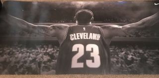 Lebron James October 30 2014 Dual Sided Nike Poster 30”x16” Let’s Go Cavs