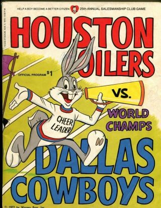 1972 Dallas Cowboys V Houston Oilers Program 8/5 Texas Stadium 49243b19