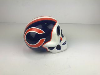 Chicago Bears Day Of The Dead Ceramic Hand Painted Sugar Skull Nfl
