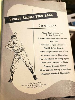 1952 LOUISVILLE SLUGGER HILLERICH & BRADSBY FAMOUS SLUGGER BASEBALL YEARBOOK 3