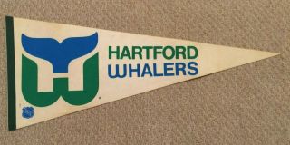 Vintage 1970s 1980s Nhl Hartford Whalers Defunct Hockey Wall Pennant 29 " 30 "