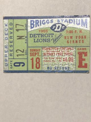 3 NFL 1955 1958 Detroit Lions vs York Giants Football Ticket Stubs 3